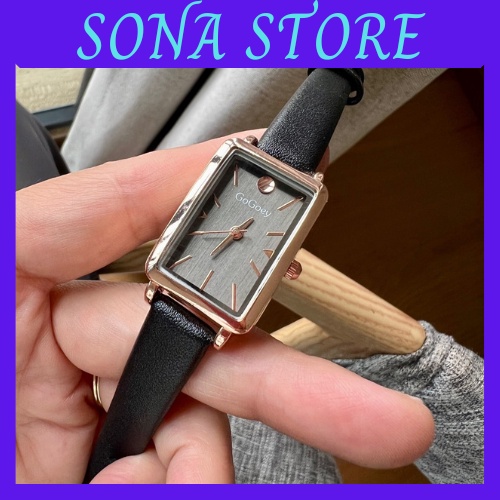 Đồng hồ nữ dây da mặt vuông chính hãng Gogoey thời trang đẹp giá rẻ Hàn thumbnail