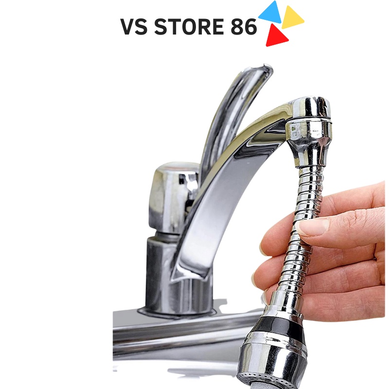 Đầu nối vòi nước tăng áp xoay 720 độ lắp vòi nước chậu rửa bát chén với 2 chế độ nước chảy