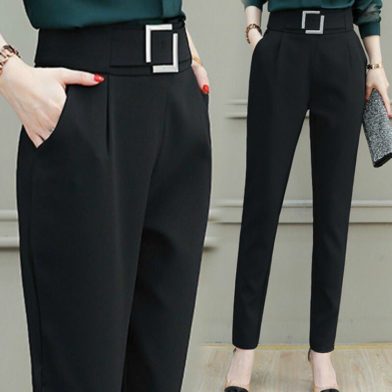 Siêu Phẩm Quần Tây Mẫu Quần Baggy Nữ Cạp Cao Đai Vuông