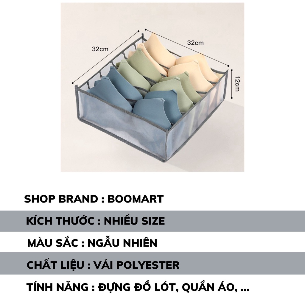 Hộp đựng quần áo nhỏ chia ngăn, túi đựng đồ lót tiện lợi, gọn gàng, chống bụi bẩn - Boomart