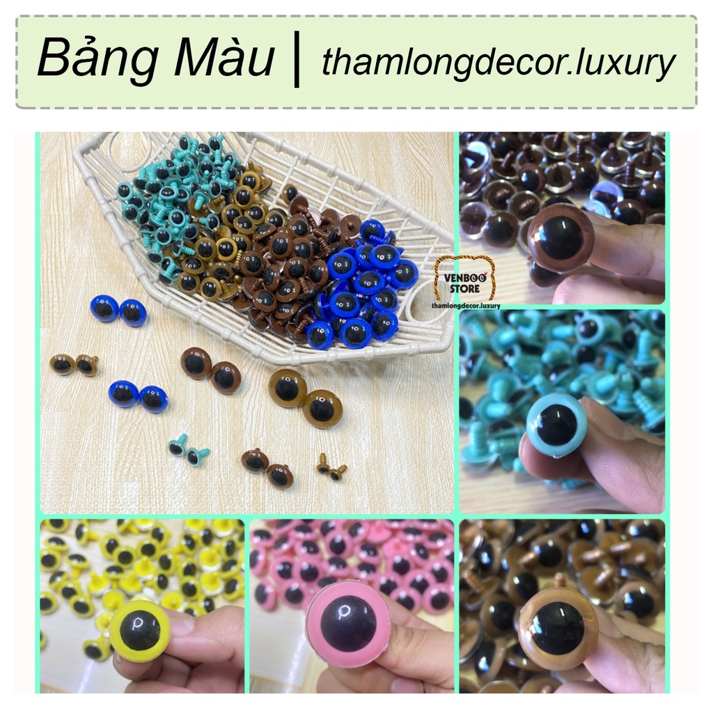 ️ 100 Mắt Gấu Bông Mắt Búp Bê Mắt Thú Bông | Đồ thủ công Handmade mầm non, móc len móc khóa, đồ chơi DIY mắt dán giá SỈ