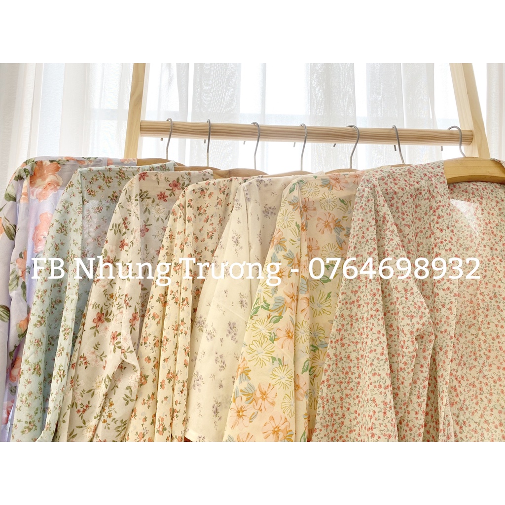Áo khoác Kimono, Áo Choàng voan hoa mịn, mát tay Đi Biển Họa Tiết MS10