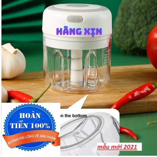 Máy Xay Mini Tỏi Ớt Cầm Tay 250ml Sử Dụng Cổng Sạc USB Siêu Tiện Lợi Mẫu Mới 2022