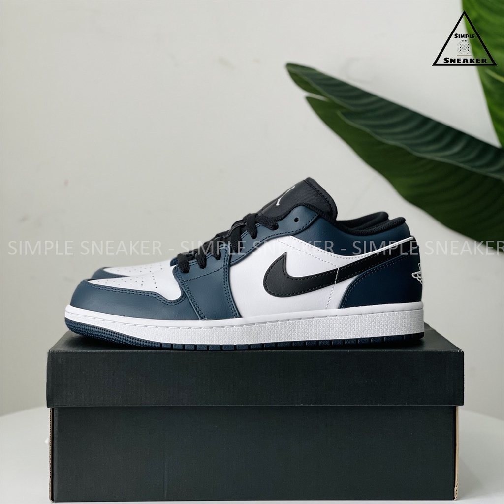 Giày Nike Jordan 1 Low Dark Teal 🔴CHÍNH HÃNG🔴 Nike Air Jordan 1 Cổ Thấp Xanh Navy  - Simple Sneaker