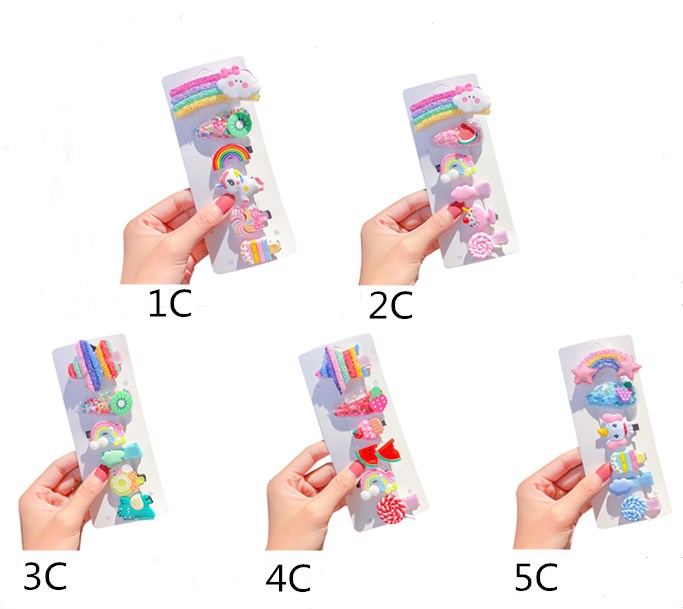 Kẹp Tóc Màu Cầu Vồng Dễ Thương Cho Bé Gái