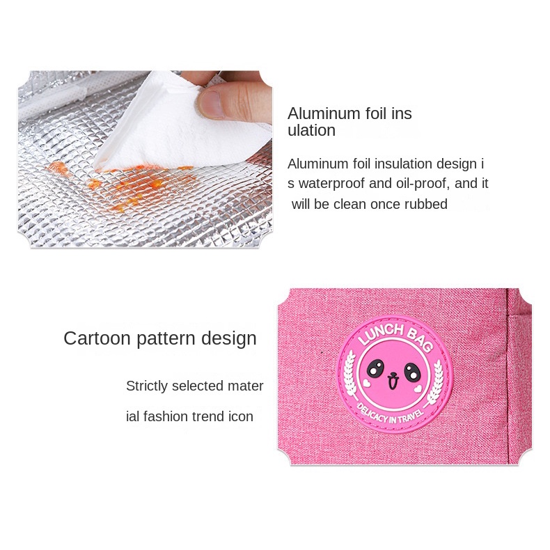 Túi Đựng Hộp Cơm Trưa Lót Giấy Nhôm Dày Giữ Nhiệt Tiện Dụng