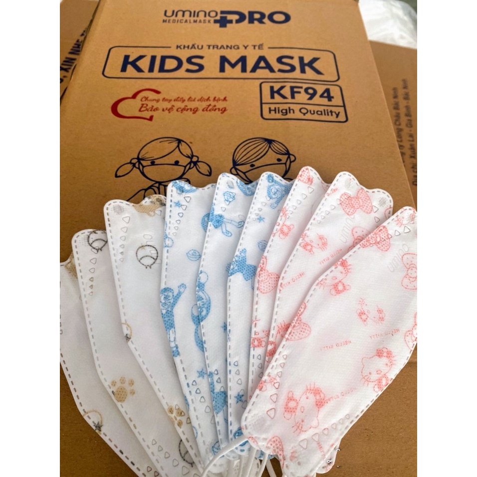 Túi 10 cái khẩu trang y tế 4D cao cấp trẻ em 3 lớp kháng khuẩn
