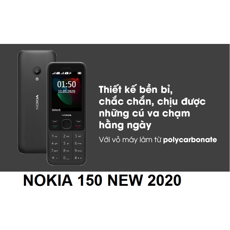 Điện Thoại NOKIA 150 NEW 2020 2 sim Pin Bền Loa Lớn Phím To Rõ Chính Hãng BẢO HÀNH 12 THÁNG