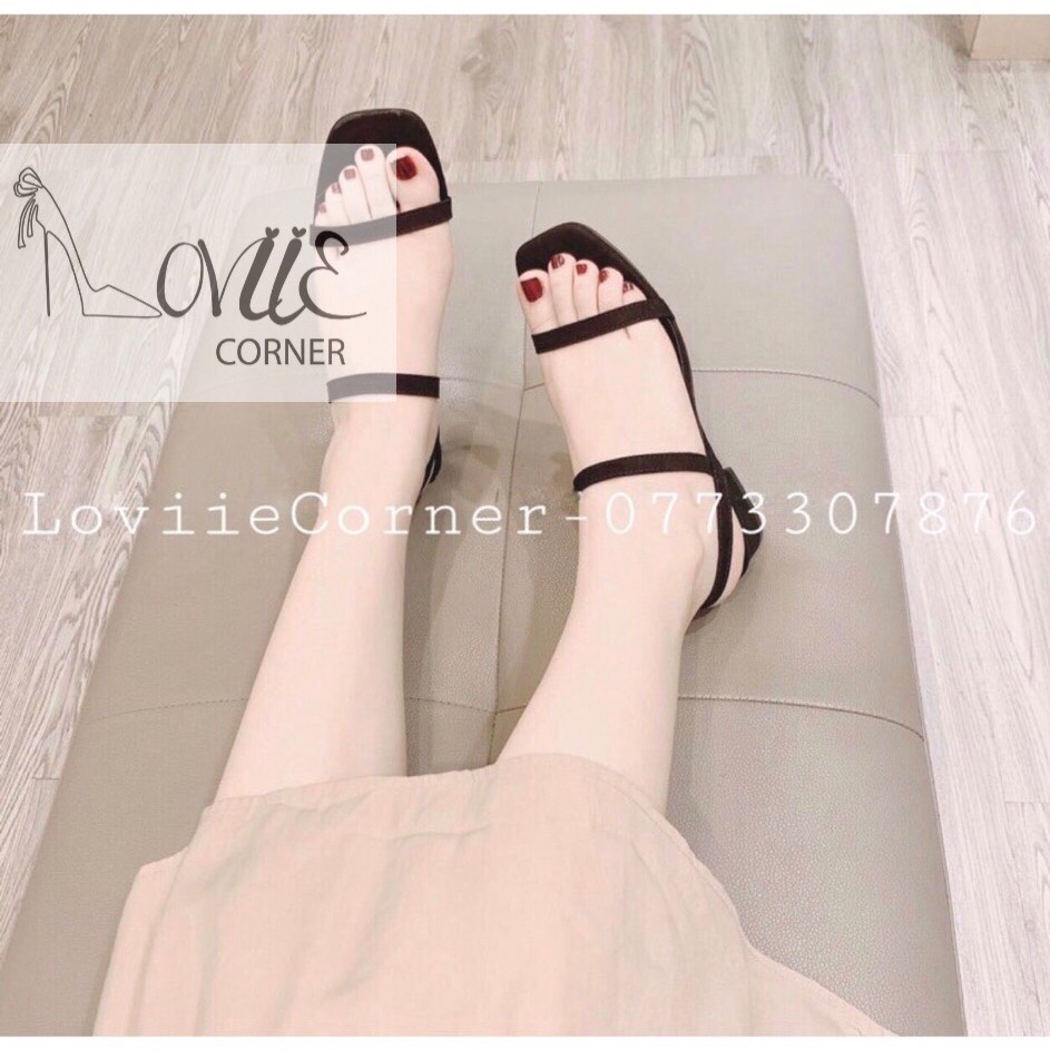 SANDAL CAO GÓT LOVIIECORNER - GUỐC SANDAL 3P - SANDAL NỮ QUAI MẢNH - GIÀY CAO GÓT 3P KHÓA CÀI S210302