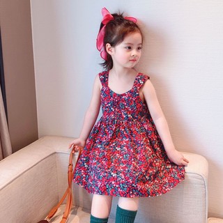 Váy 2 dây bản to hoa nhí Xuất hàn