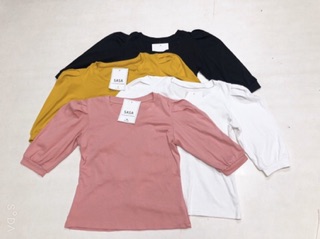 Áo thun cộc tay vai bồng chất zip