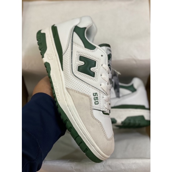 Thanh lý lẻ size - Giày thể thao Sneaker NB 550 white green xanh trắng bản SC cao cấp nam nữ