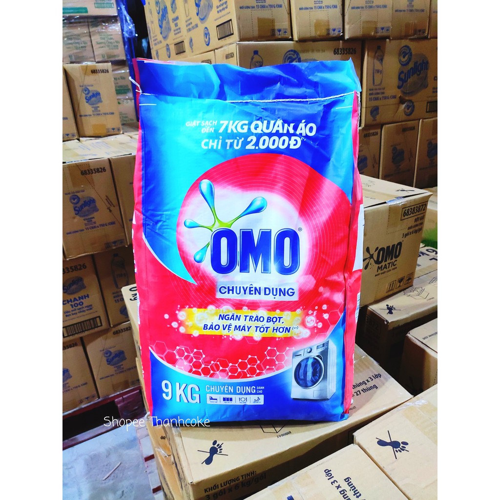 OMO BỘT GIẶT 9KG CHUYÊN DỤNG cho máy cửa trên, cửa trước, giặt tay 9 kí