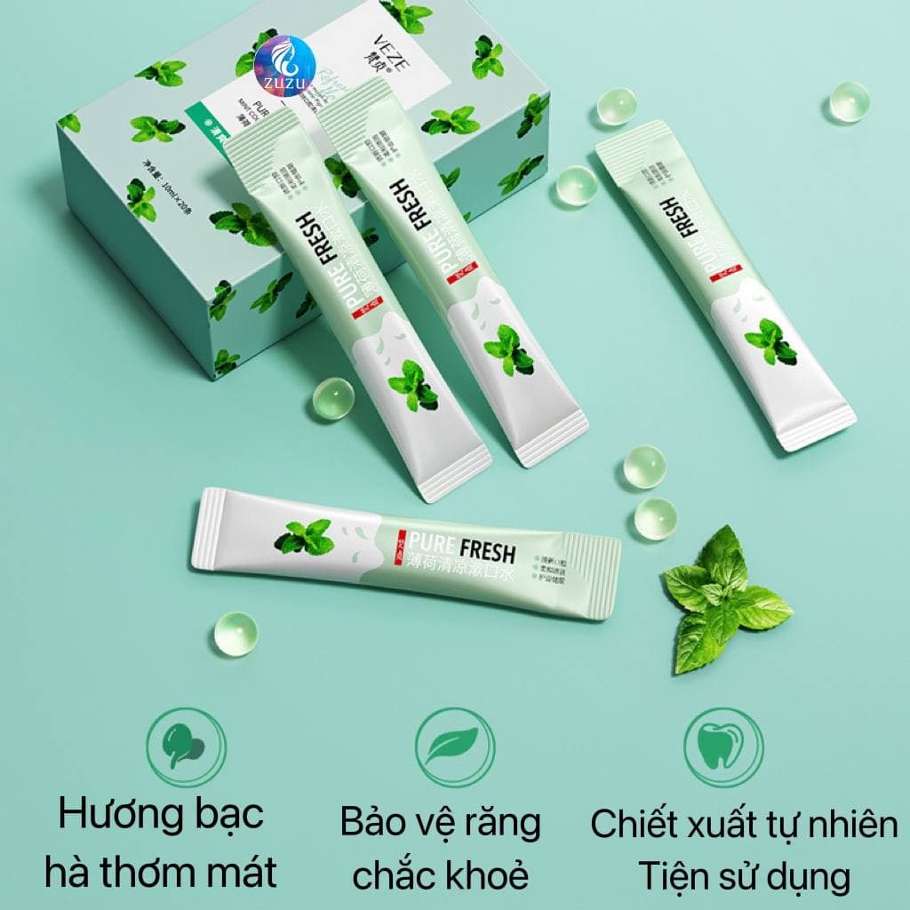 Lẻ gói nước súc miệng thơm mát trắng răng ZUZUcosmetic 10ml HUBEAUTY