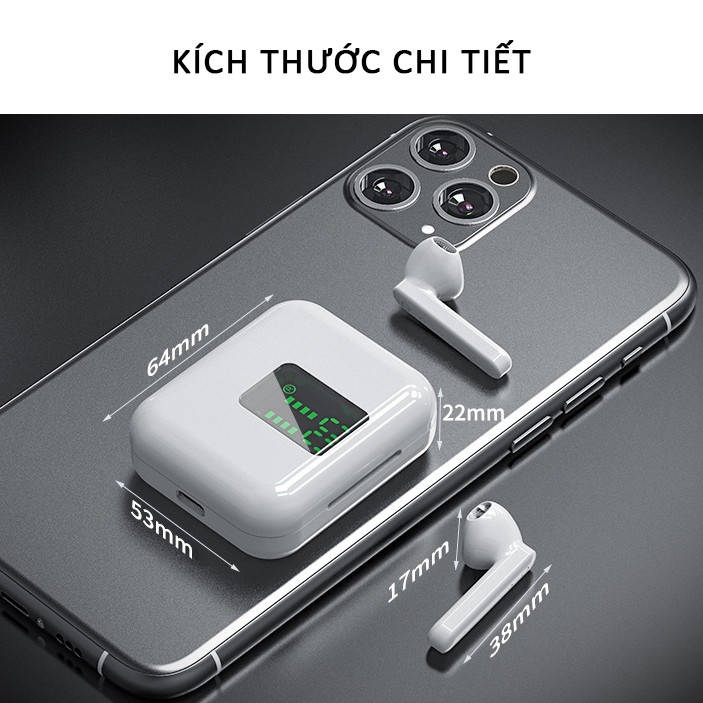 Tai nghe không dây TWS bluetooth SIDOTECH Air1S mini true wireless pin trâu chống ồn có mic màn LED gaming thể thao