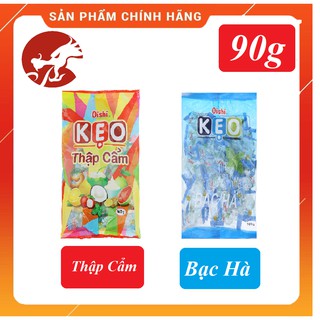 Kẹo trái cây oishi vị thập cẩm vs bạc hà gói 90g