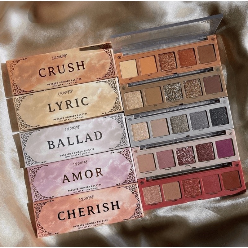 Colourpop  Bill chính hãng - Bảng phấn mắt 5 ô nhỏ gọn Too Haute, Cherish, Crush, Ballad, Amor, Lyric