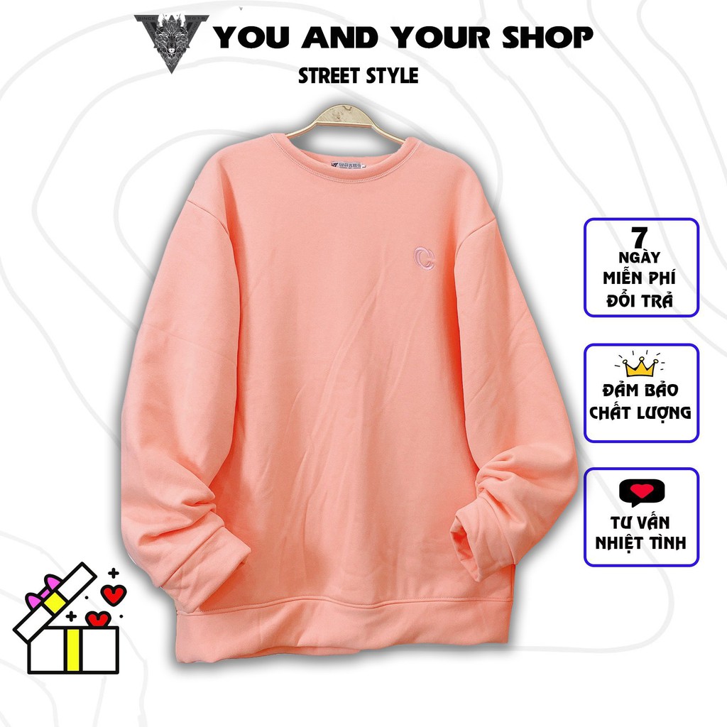 Áo Nỉ sweater thêu C C hình thật (form unisex) | BigBuy360 - bigbuy360.vn