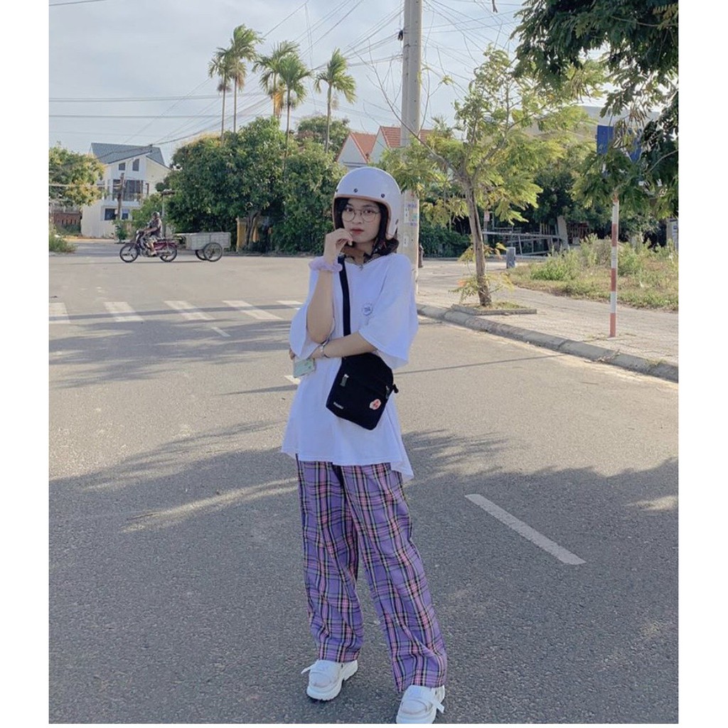 Quần CARO ỐNG RỘNG 2 Màu Ulzzang Unisex (Cùng FORM với CARO 12 MÀU) 1hitshop