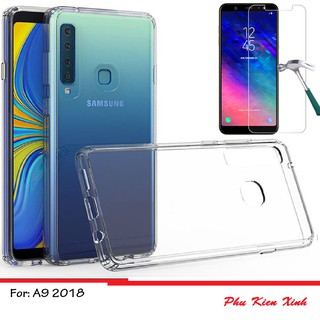 Samsung A9 2018 - Ốp Lưng Silicon Dẻo + Kính Cường Lực Trong Giá Rẻ