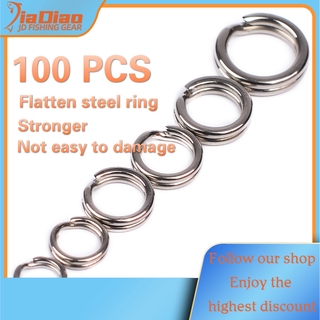 Set 100 Khoen Tròn Bằng Thép Không Gỉ Cho Lưỡi Câu Cá