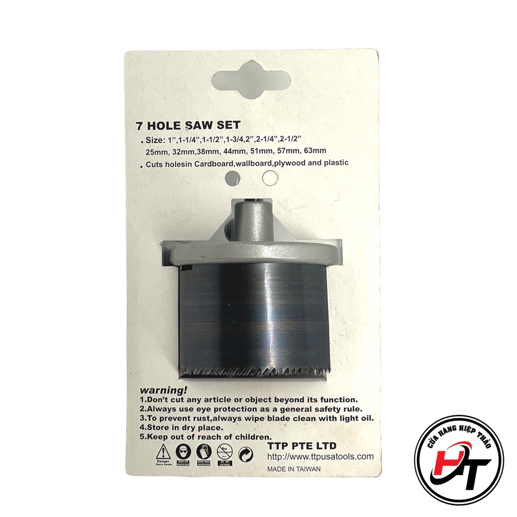 Bộ mũi khoét gỗ lỗ tròn khoan khoét thạch cao nhựa TTP 7 cỡ BMKG-TTP