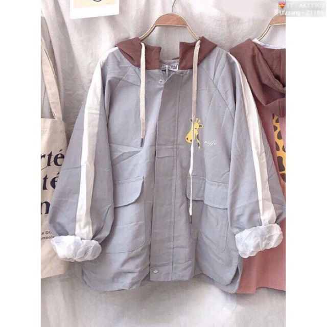 🎆𝐇𝐎𝐓𝐓𝐑𝐄𝐍𝐃🎆 033 Áo Khoác Kaki 2 Lớp in Hươu Cao Cổ Cực Hot (Kèm Video, Hình Chụp Thật) | BigBuy360 - bigbuy360.vn