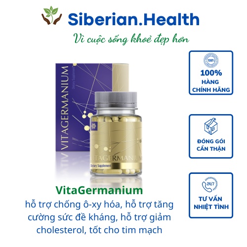 Thực phẩm bảo vệ sức khỏe VitaGermanium -hỗ trợ tăng cường sức đề kháng, hỗ trợ giảm cholesterol, tốt cho tim mạch – 30v