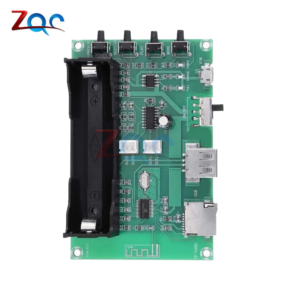 Mô Đun Khuếch Đại Âm Thanh PAM8403 5W + 5W 18650 Hỗ Trợ Thẻ TF DC 5V