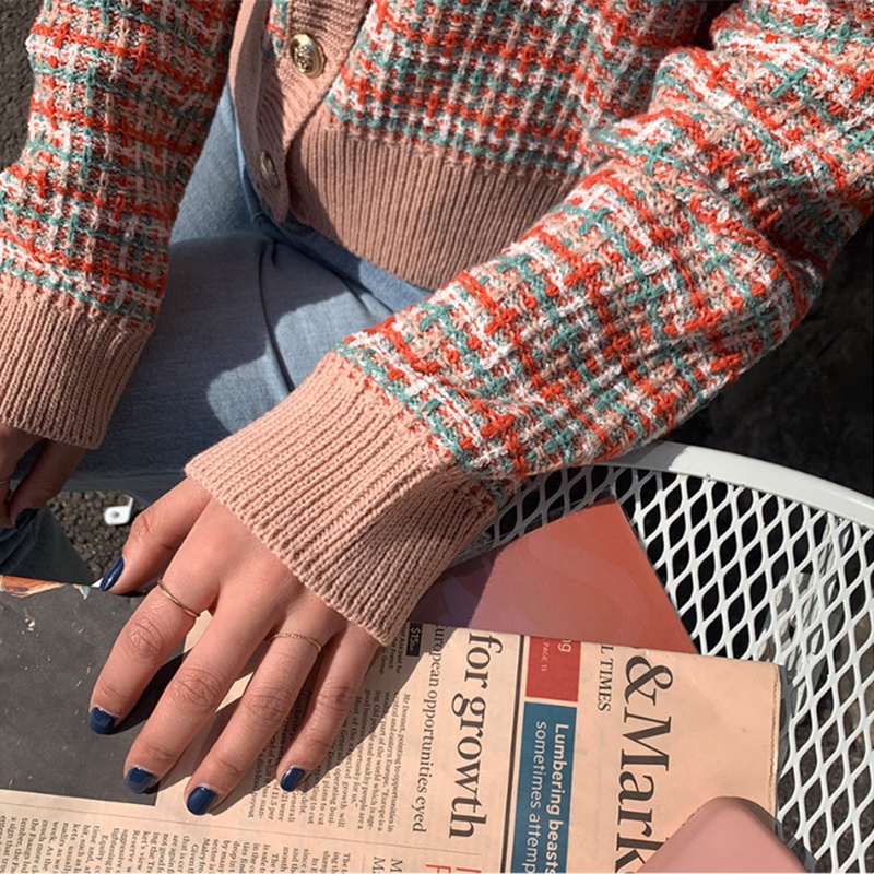 Áo khoác cardigan dệt kim tay dài thời trang thu đông Hàn Quốc mới