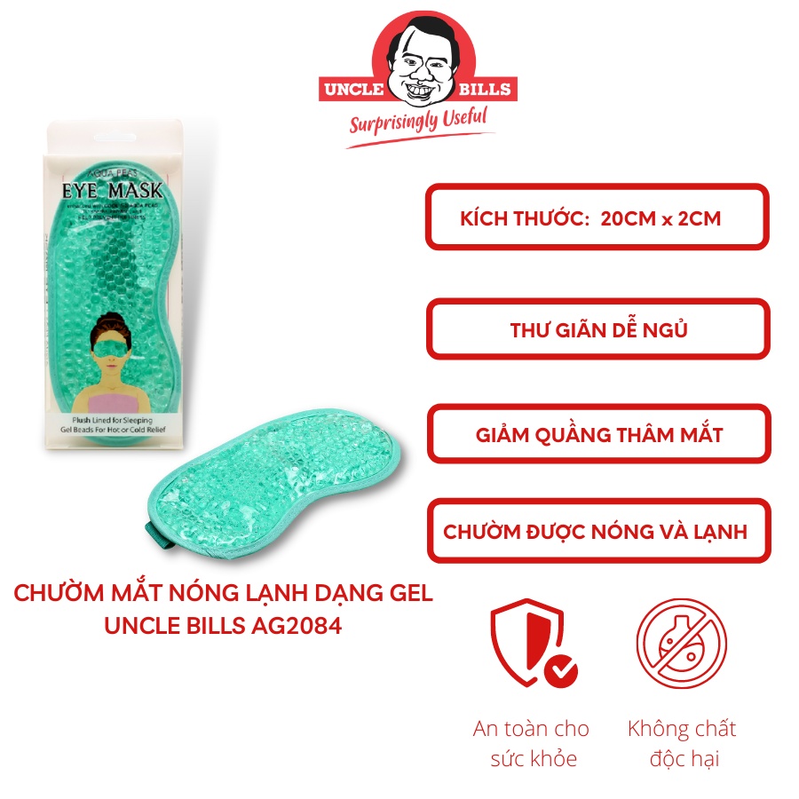 Chườm mắt nóng lạnh dạng Gel giúp thư giãn lưu thông máu dễ ngủ, giảm mỏi, đỡ đau, giảm quầng thâm Uncle Bills AG2084