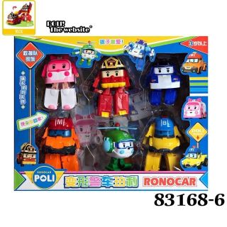 Bộ 6 Robocar Poli robot biến hình thành xe/ 6 xe robocar poli đẩy tay