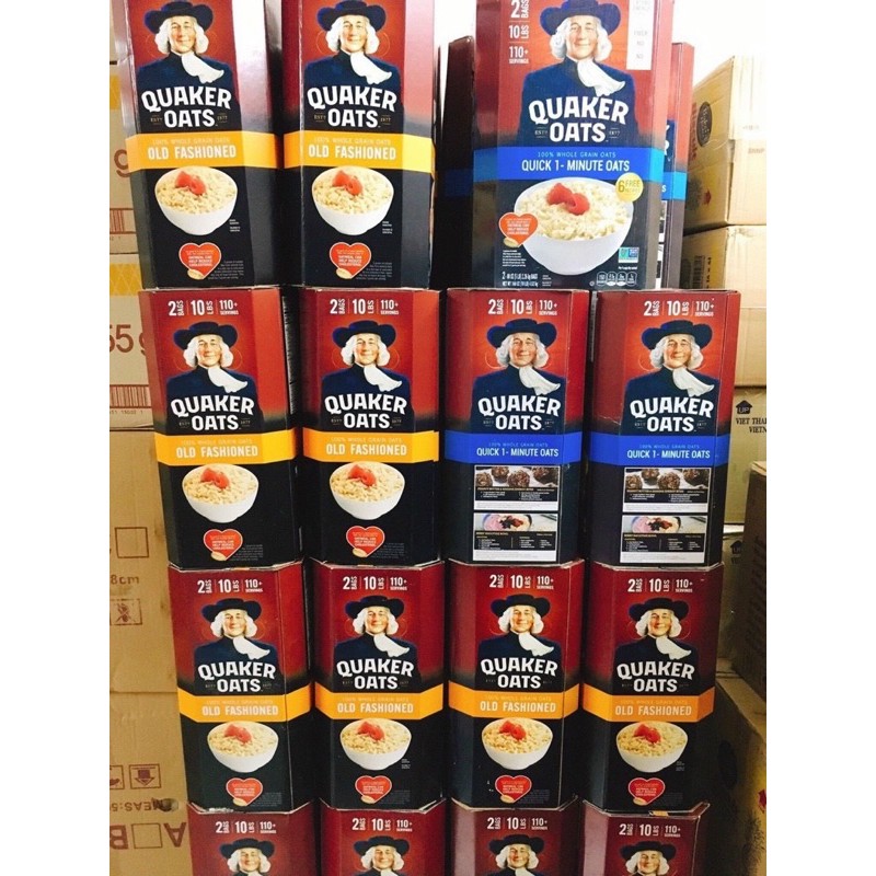 1kg Yến mạch Quaker Oats nguyên chất Mỹ (Cán dẹt - Cán vỡ) | BigBuy360 - bigbuy360.vn