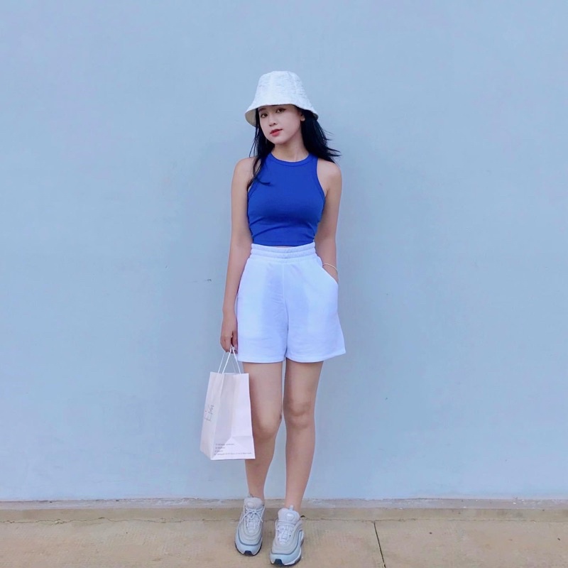 quần đùi short nữ form rộng chất thun nỉ da cá dày mịn | BigBuy360 - bigbuy360.vn