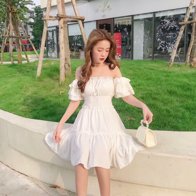 Đầm dự tiệc trễ vai Damin | BigBuy360 - bigbuy360.vn