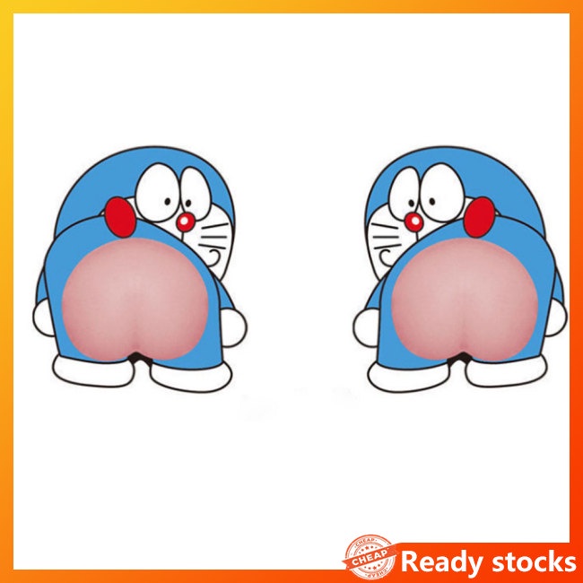 1 cặp miếng dán xe hơi + keo mềm mại chống va chạm/trầy xước họa tiết hoạt hình dễ thương