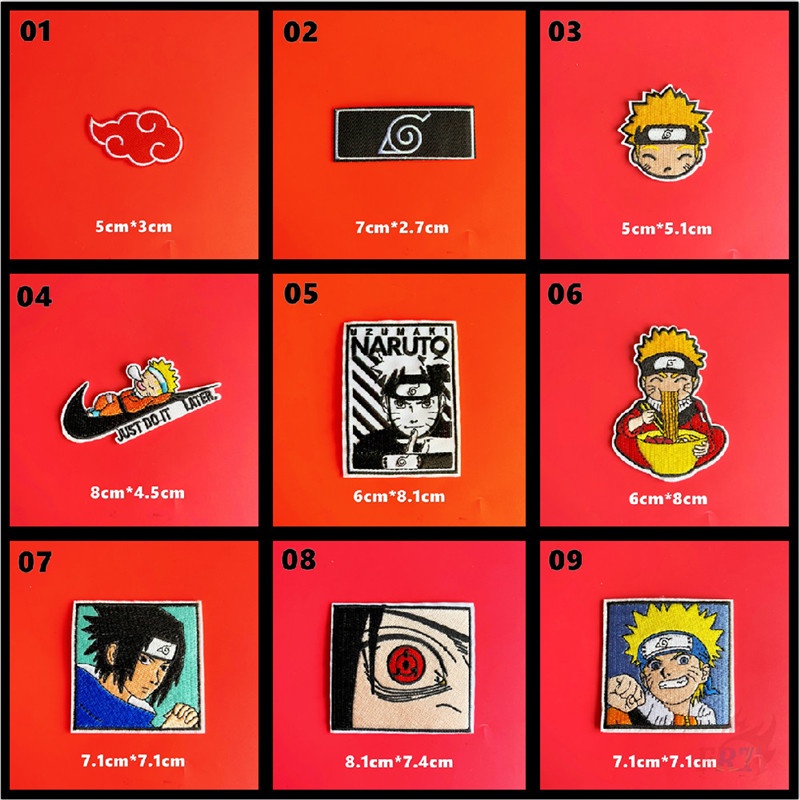 ♥ Sticker Ủi Thêu Hình Naruto - Sasuke Akatsuki Sharingan ♥ 1 Sticker Ủi Thêu Hình Anime