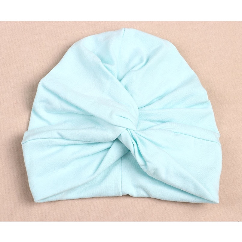 Mũ trùm đầu cho bé kiểu xoắn vải lạ mắt