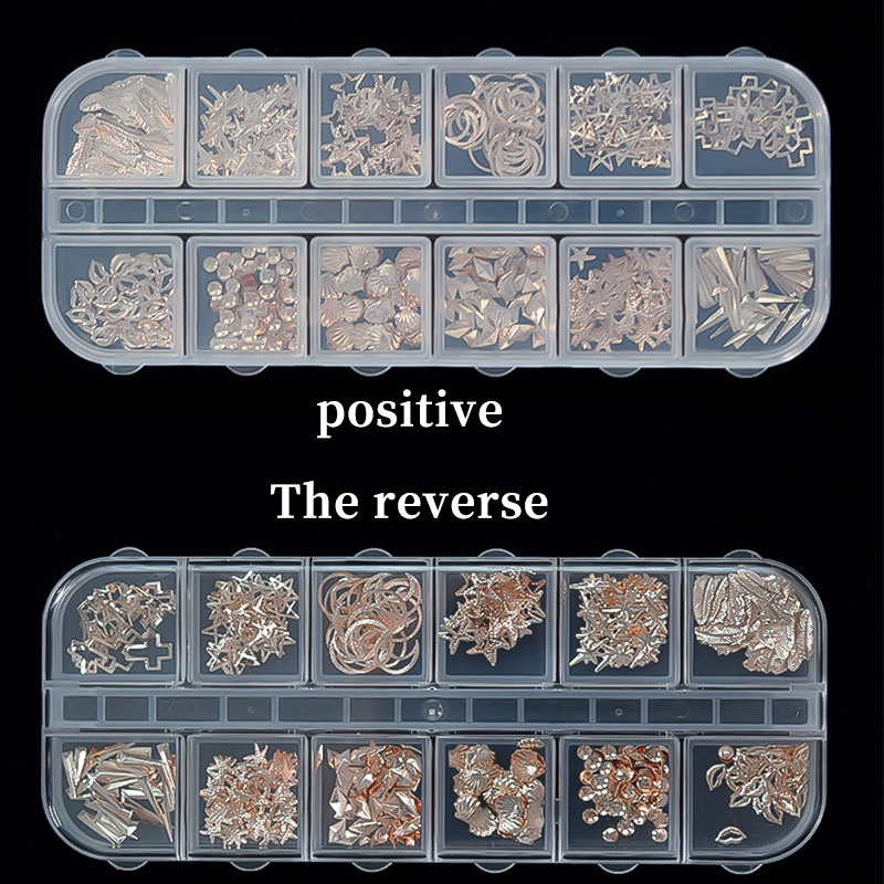 Hộp nhựa trong suốt 12 ngăn đựng phụ kiện làm móng / thêu tranh chữ thập