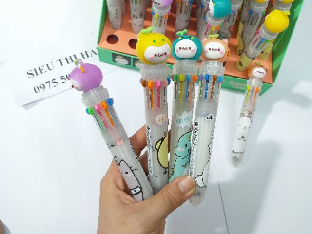 Bút bi 10 ngòi 10 màu siêu xinh