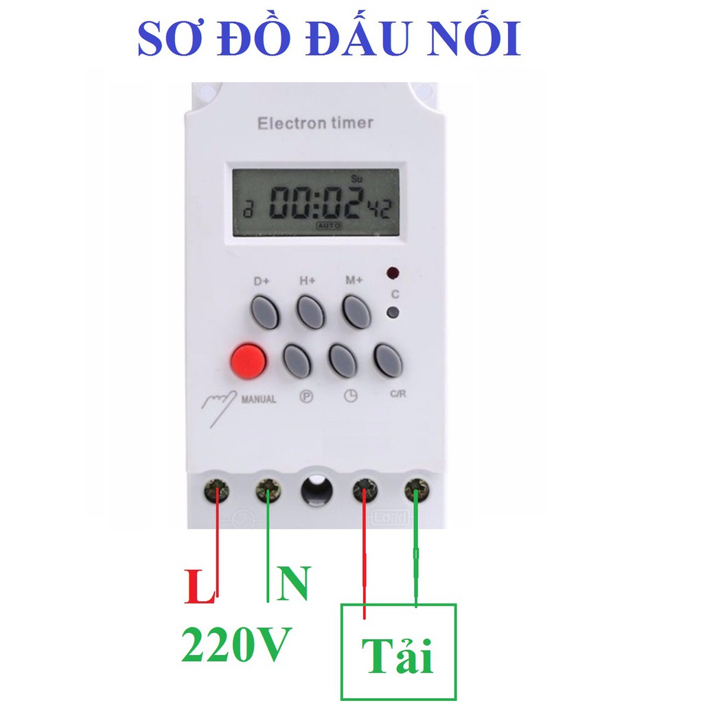 Công tắc hẹn giờ KG316T-II 25A timer hẹn giờ ổ cắm hẹn giờ bật tắt tự động 17 chương trình