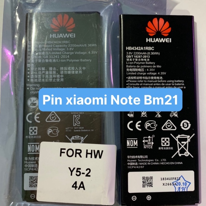 Pin zin công ty huawei honor 4A / Y5-2 / Y5II / CUN-U29 / mã HB4342A1RBC 2200 mAh Có bảo hành