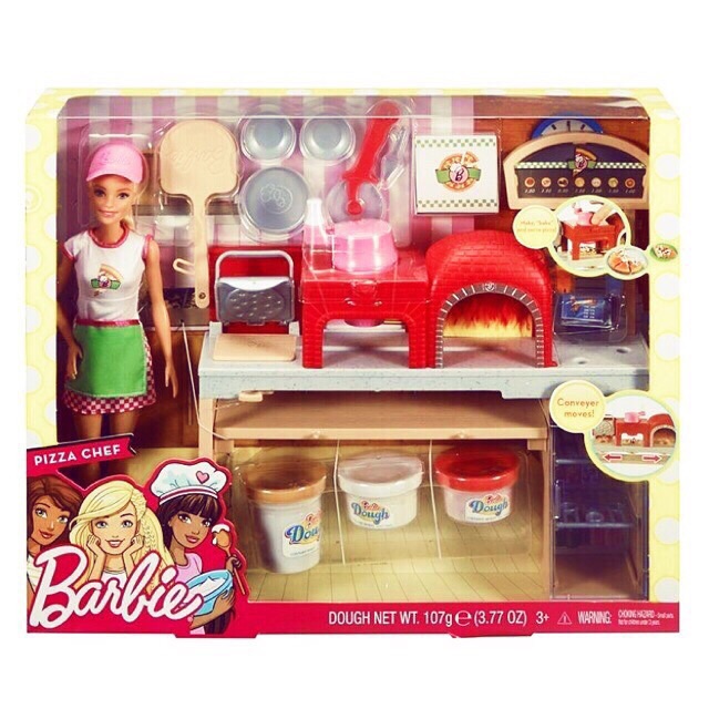 Đồ chơi búp bê barbie - tập làm bánh pizza (hàng chính hãng barbie Mykingdom)