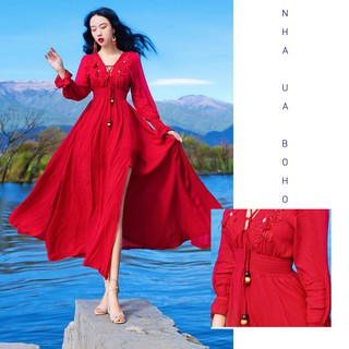 Đầm boho dài đi tiệc, Đầm boho đi biển, du lịch