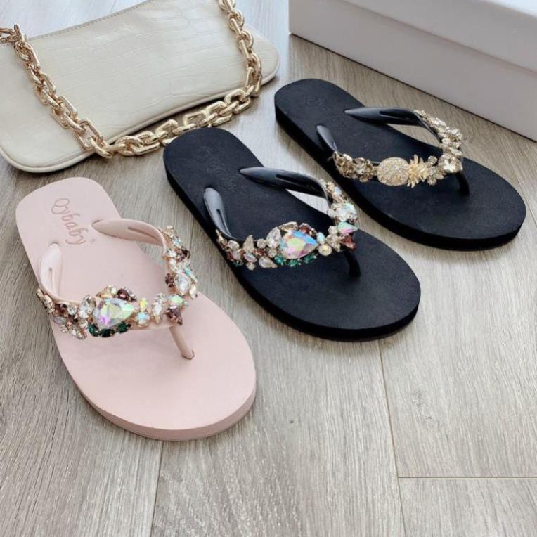 (ẢNH THẬT) Dép Kẹp Nữ Kết Đá Xốp Dẻo Mềm Êm Hàng Xịn Không Box