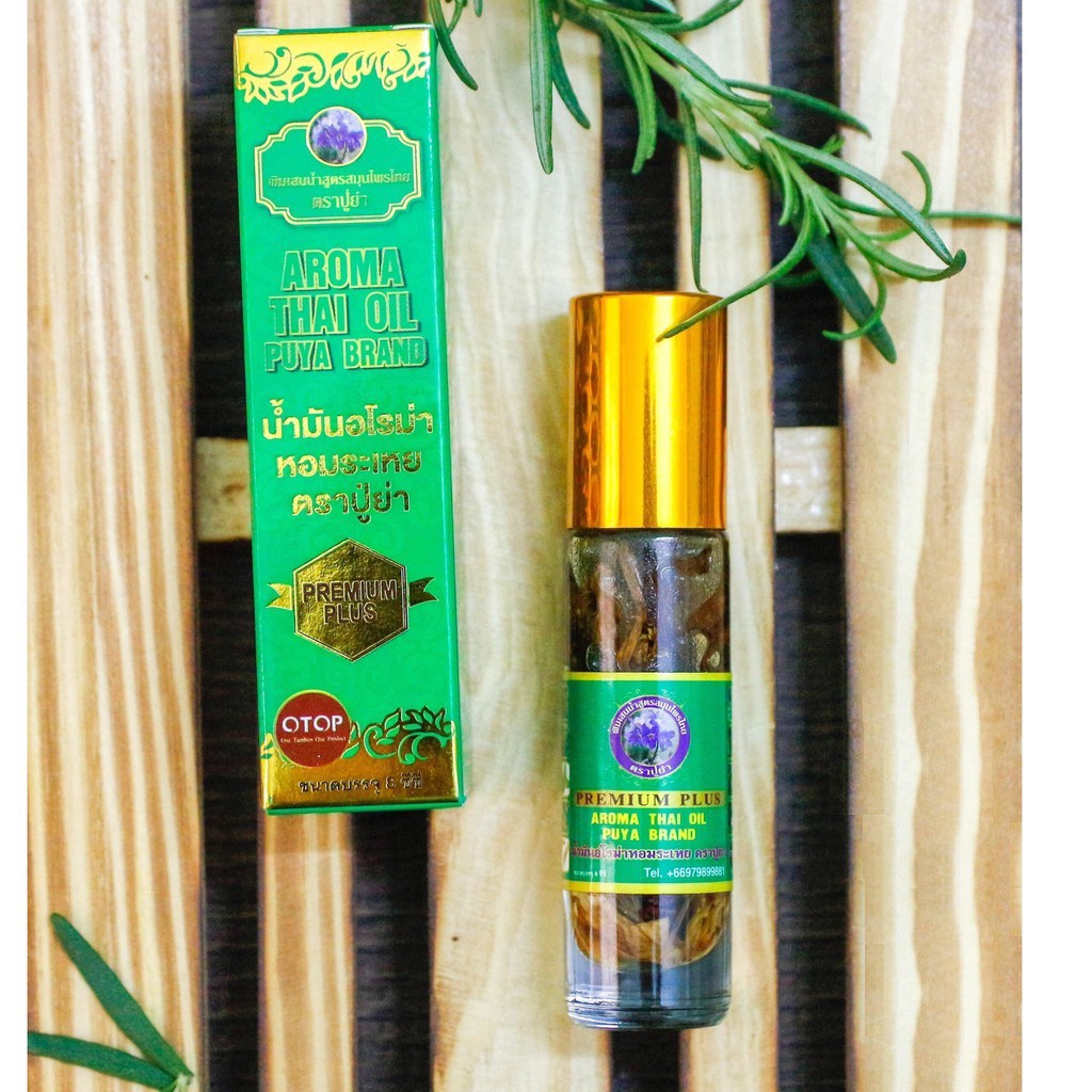 «8cc» 🎈 Lốc 12 Chai Dầu Gió Lăn 29 Vị Thảo Dược OTOP - Aroma Thai Oil Puya Brand Thái Lan ❃