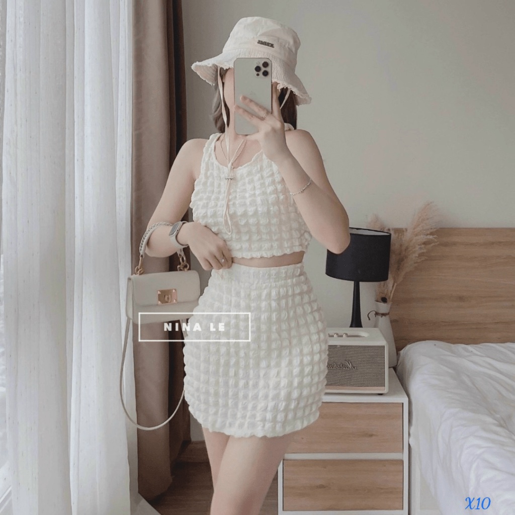 SET VÁY XỐP VUÔNG UP thoi trang shop valentina