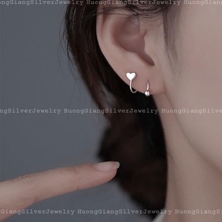 Khuyên tai chốt bi ren Bạc s925 - HuongGiangSilver