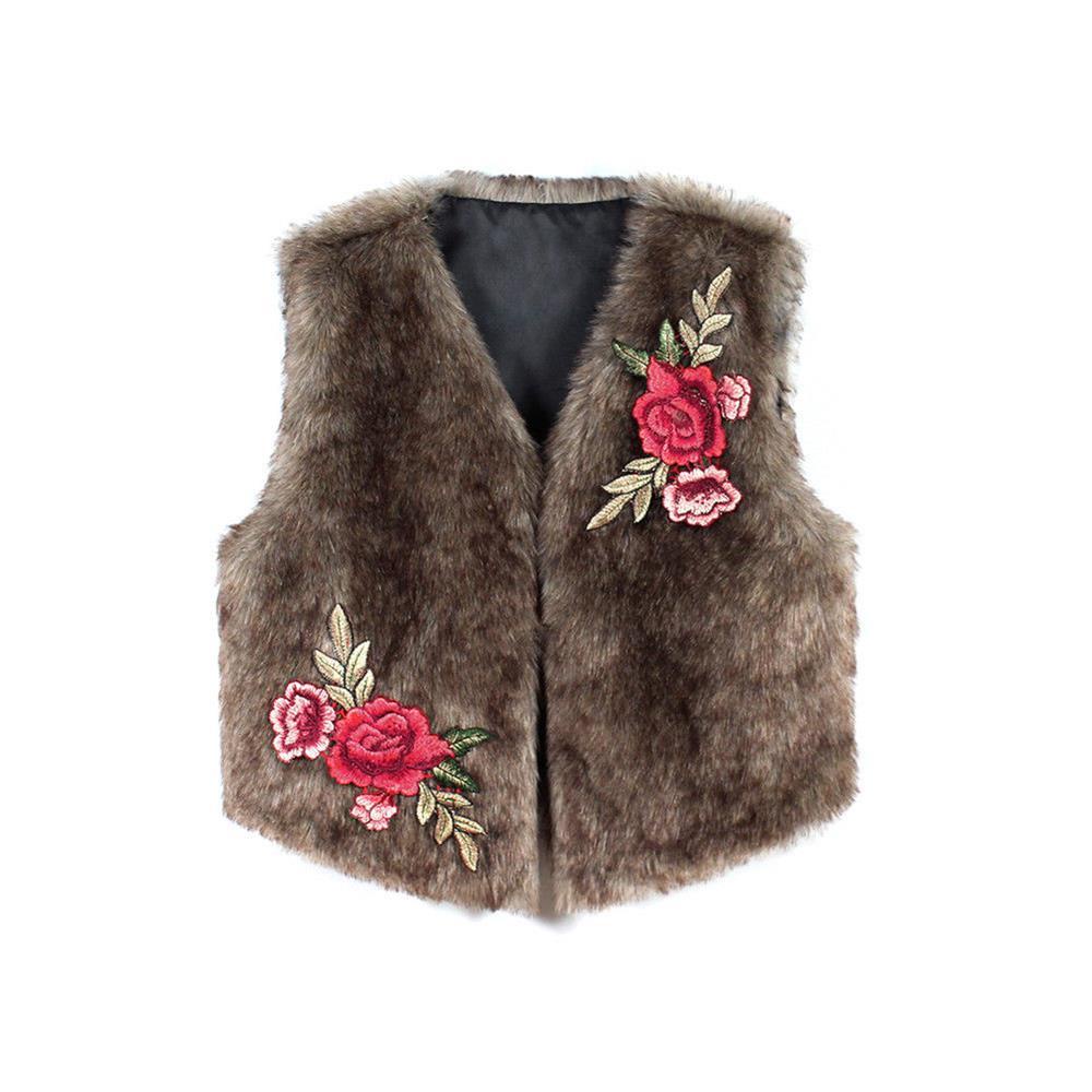 WATTLE Áo Khoác Sát Nách Giả Lông Thú Ấm Áp Thời Trang