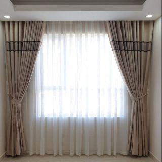 Rèm vải phối sọc sang trọng cao cấp